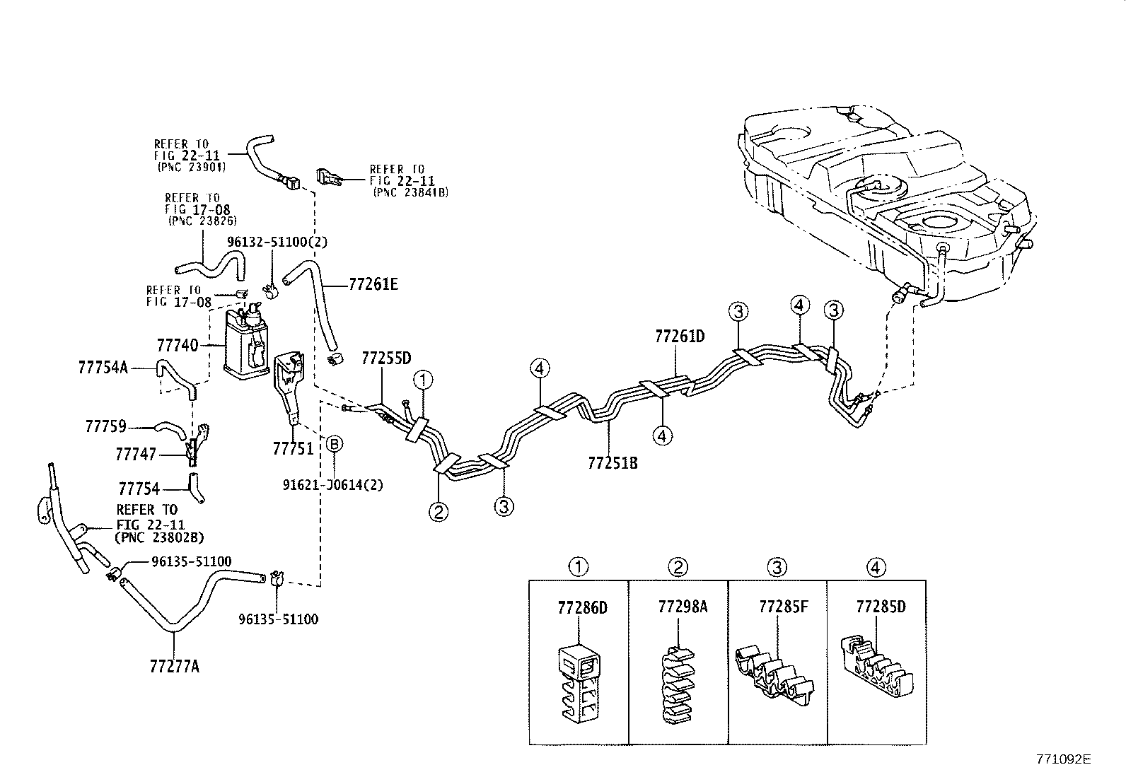 77013-28070 TUBE SUB-ASSY, FUEL TANK BREATHER, NO.2 product image