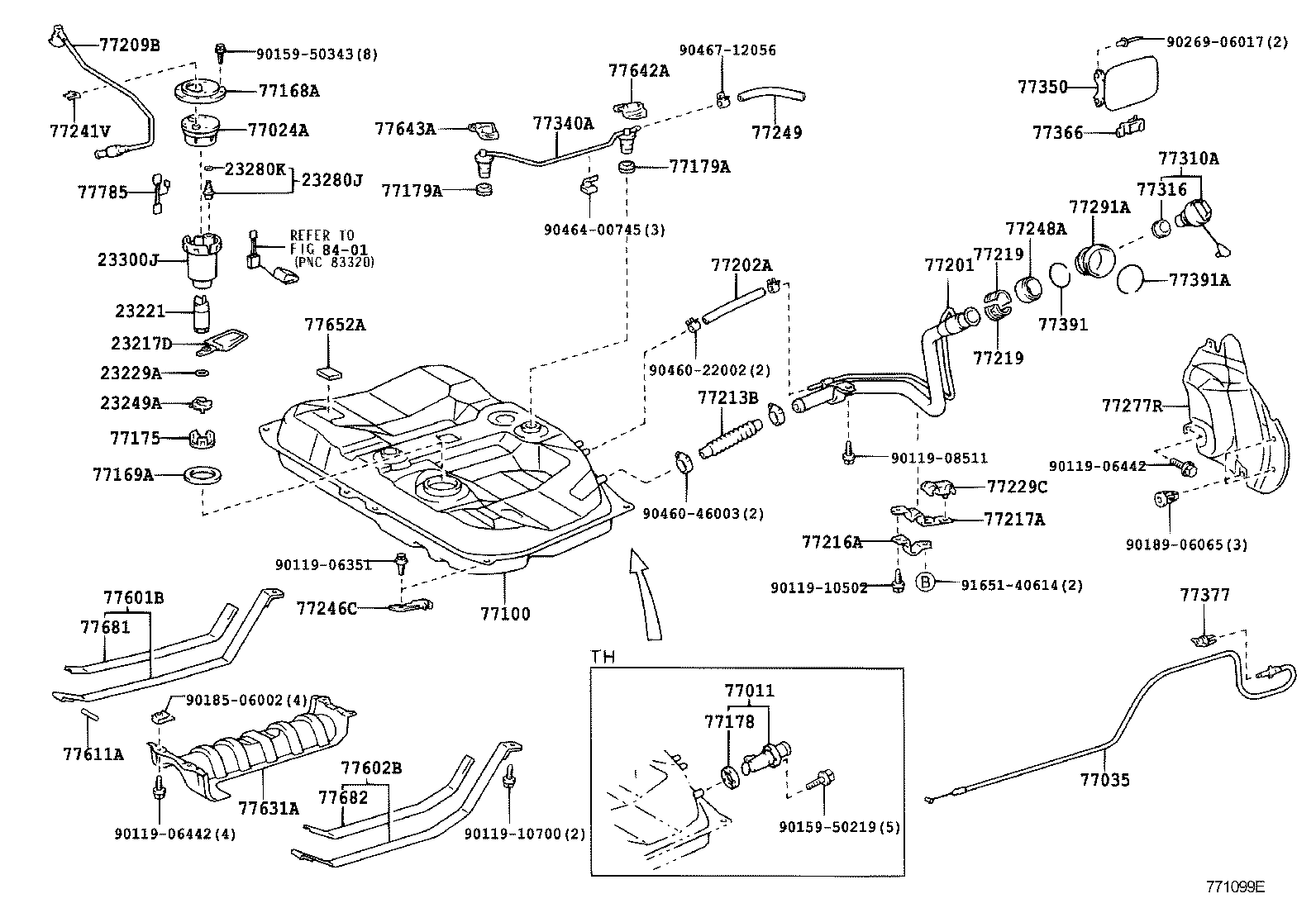 77035-06040 CABLE SUB-ASSY, FUEL LID LOCK CONTROL product image