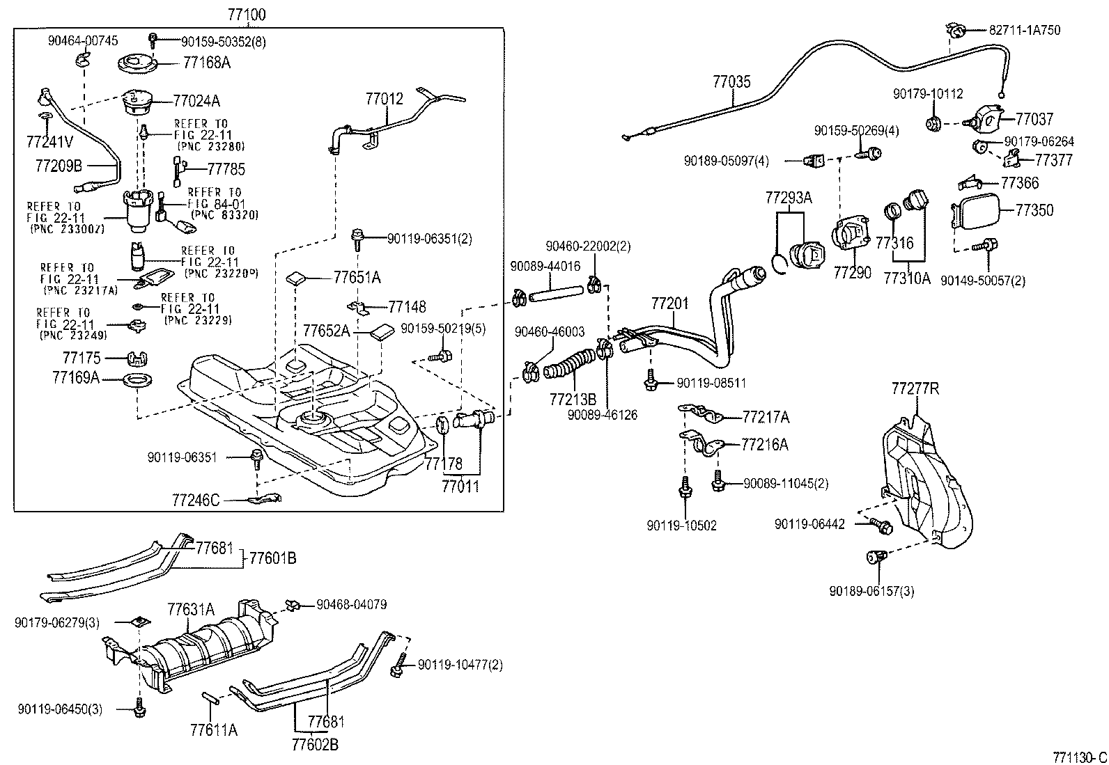 77201-YF010 PIPE SUB-ASSY, FUEL TANK INLET product image