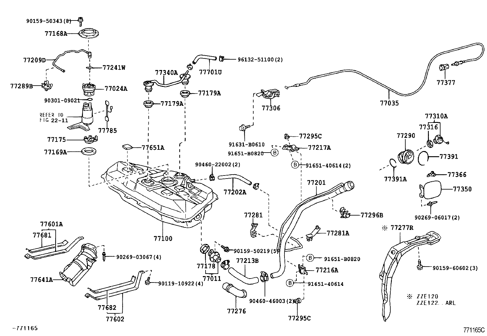77201-02140 PIPE SUB-ASSY, FUEL TANK INLET product image