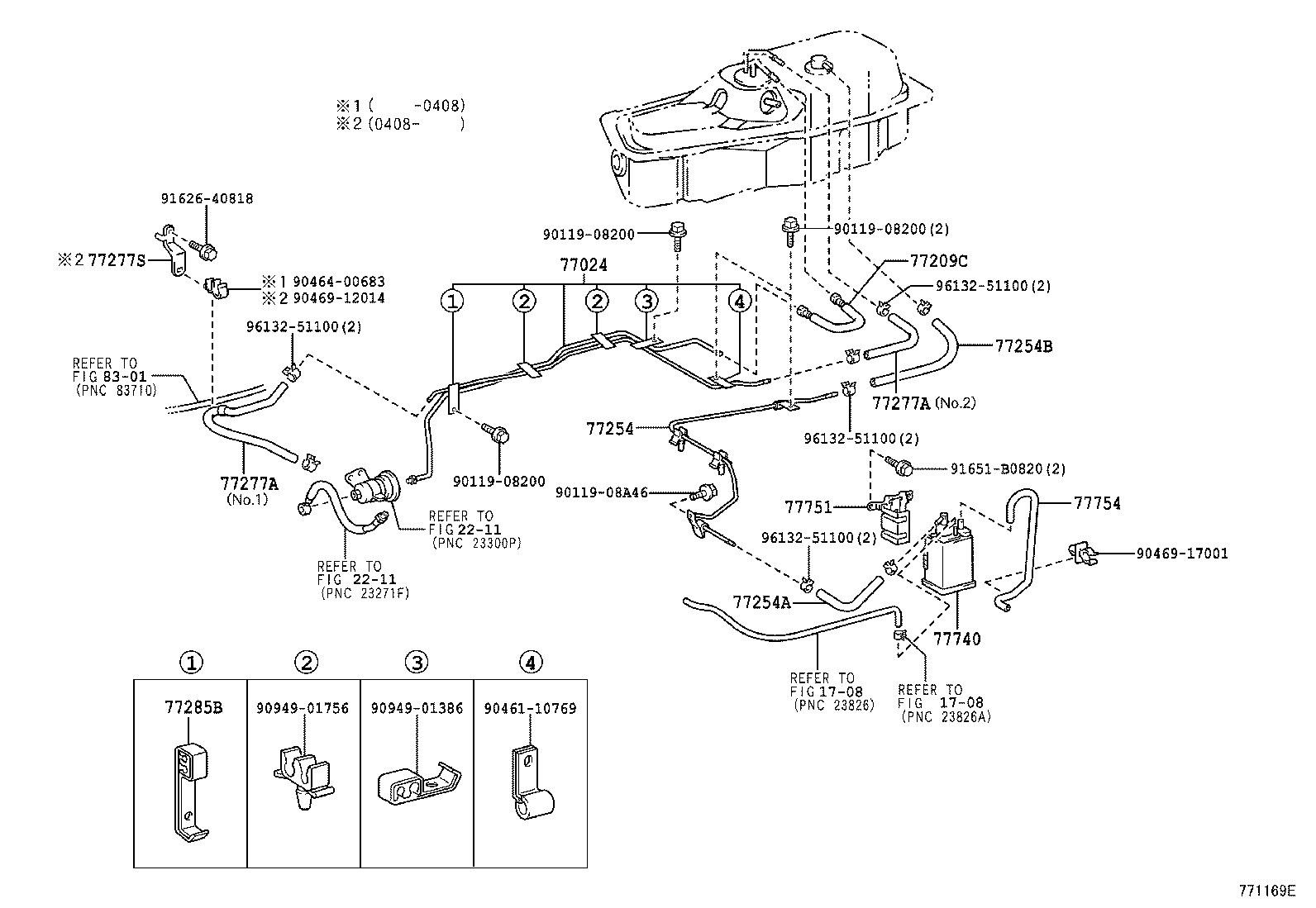 77018-27110 TUBE SUB-ASSY, FUEL TANK EVAPORATION VENT product image