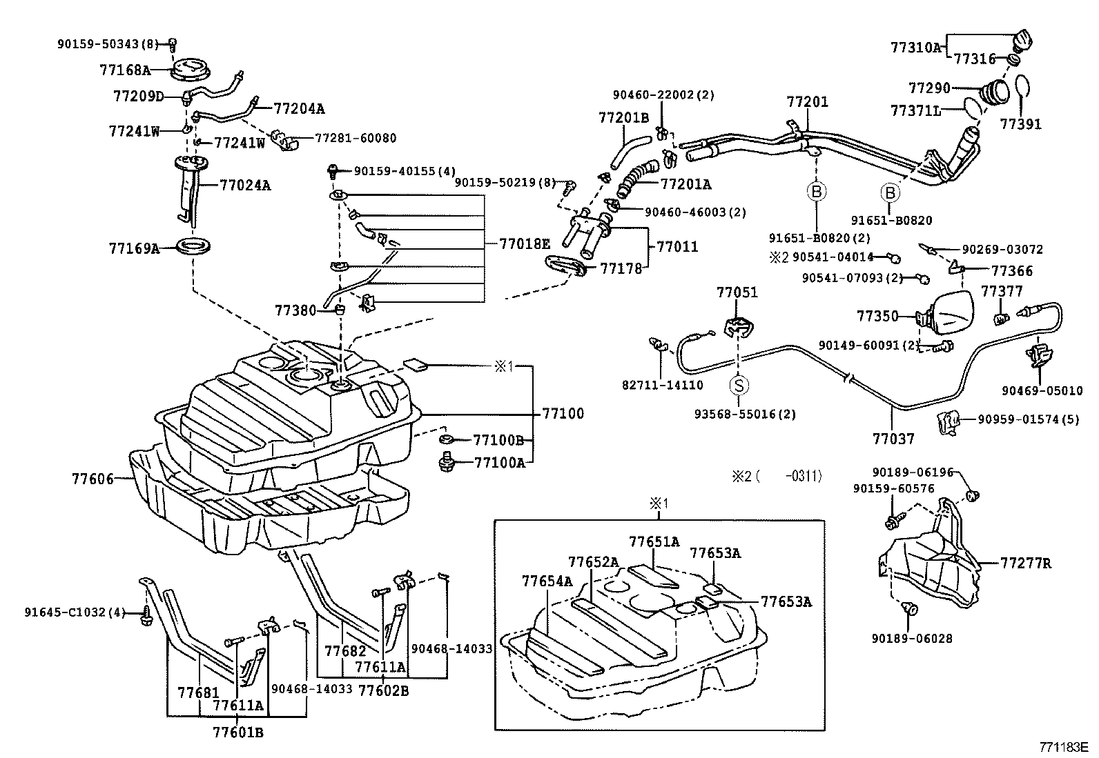 77001-60461 TANK SUB-ASSY, FUEL SUB product image