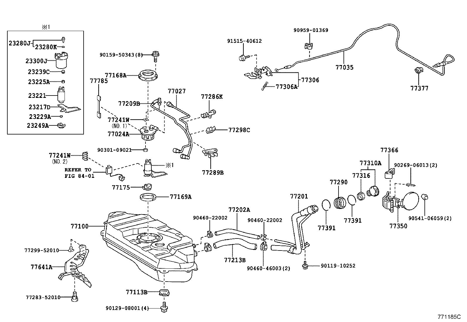 77035-52130 CABLE SUB-ASSY, FUEL LID LOCK CONTROL product image