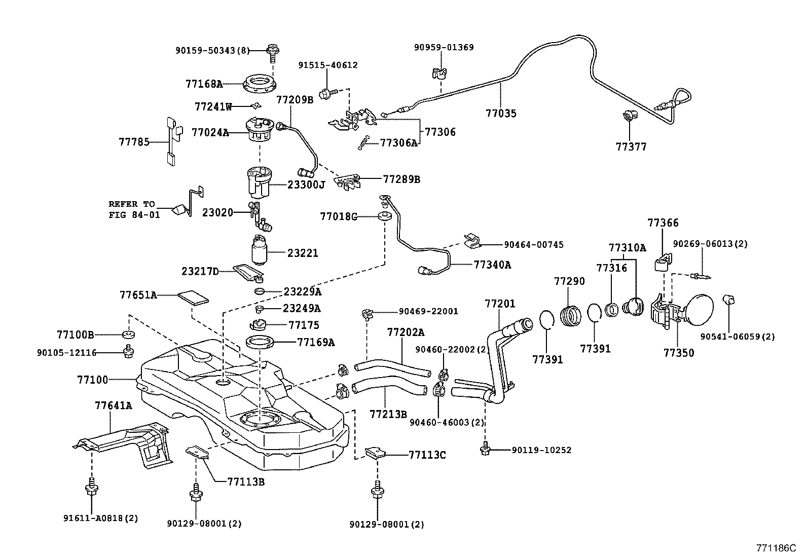 77035-52130 CABLE SUB-ASSY, FUEL LID LOCK CONTROL product image