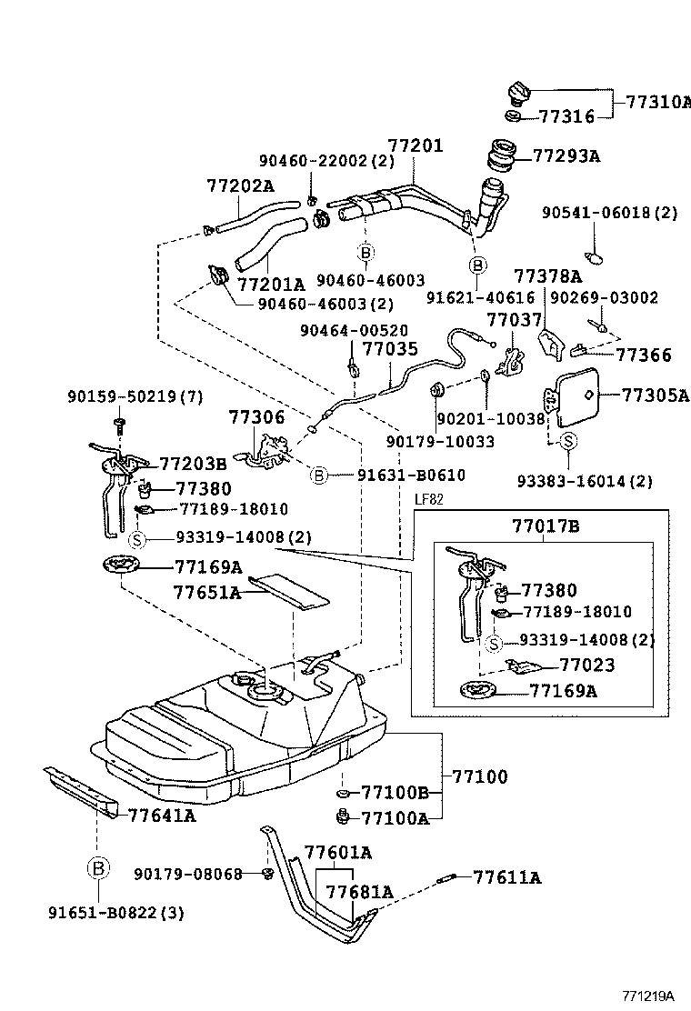 77169-38010 GASKET, FUEL SUCTION TUBE SET product image