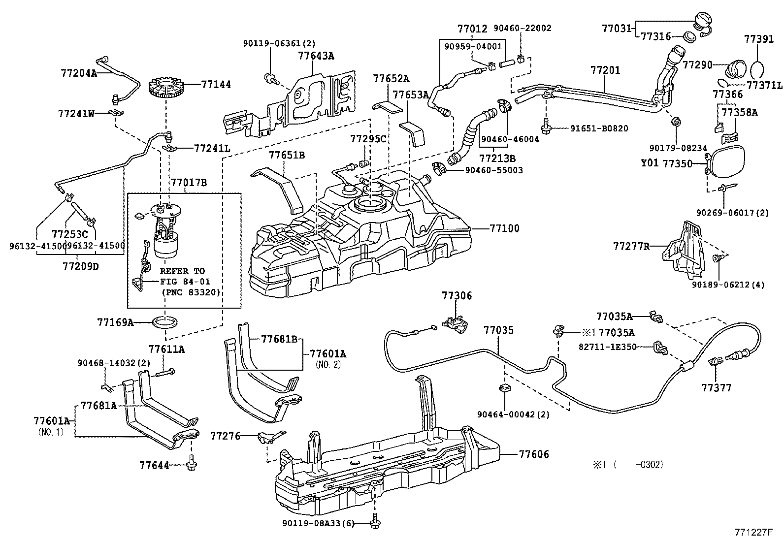 77035-35130 CABLE SUB-ASSY, FUEL LID LOCK CONTROL product image