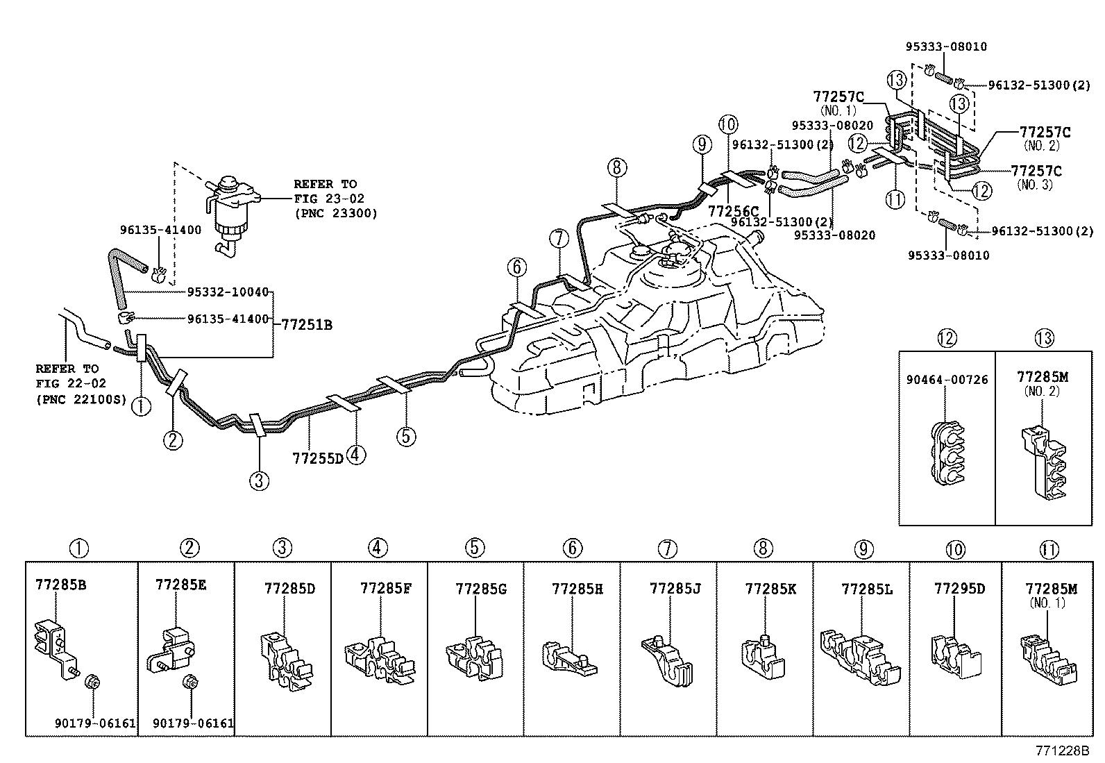 77035-35130 CABLE SUB-ASSY, FUEL LID LOCK CONTROL product image
