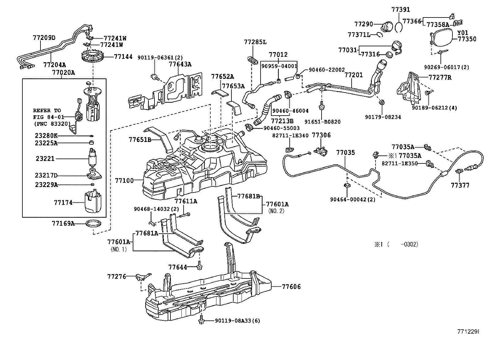 77035-35130 CABLE SUB-ASSY, FUEL LID LOCK CONTROL product image
