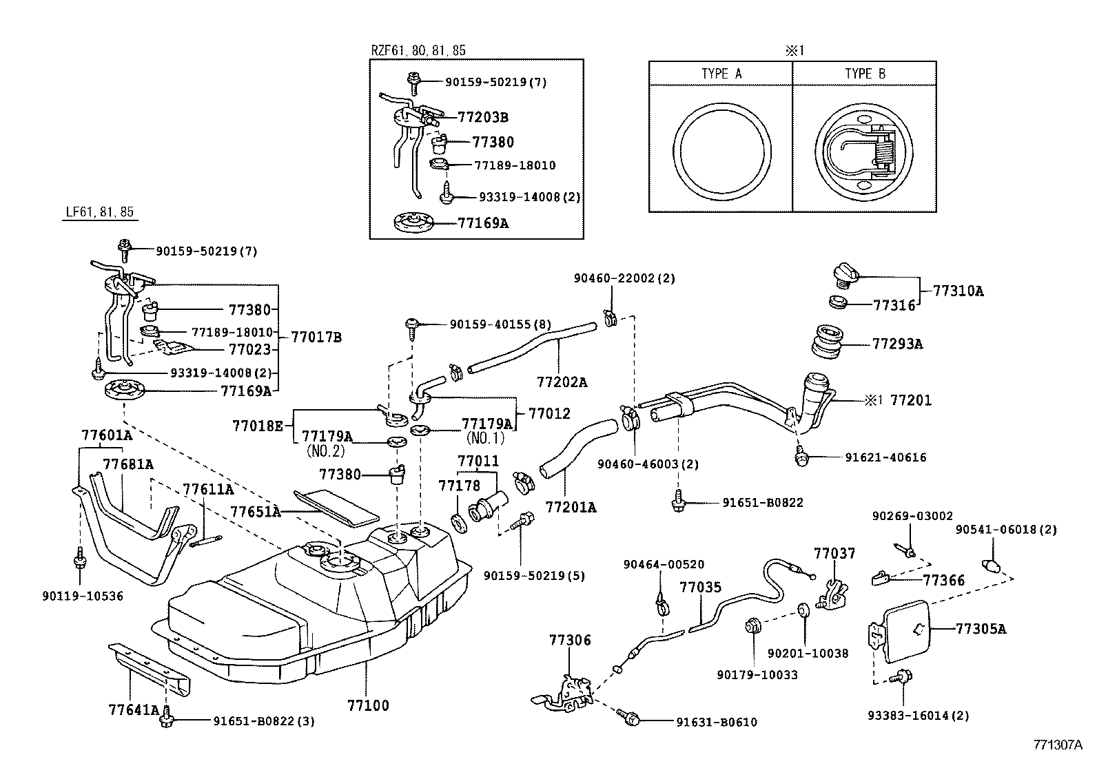 77169-38010 GASKET, FUEL SUCTION TUBE SET product image