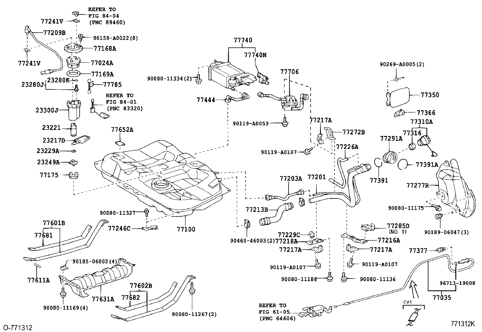 Toyota 77035-AA040 CABLE SUB-ASSY, FUEL LID LOCK CONTROL