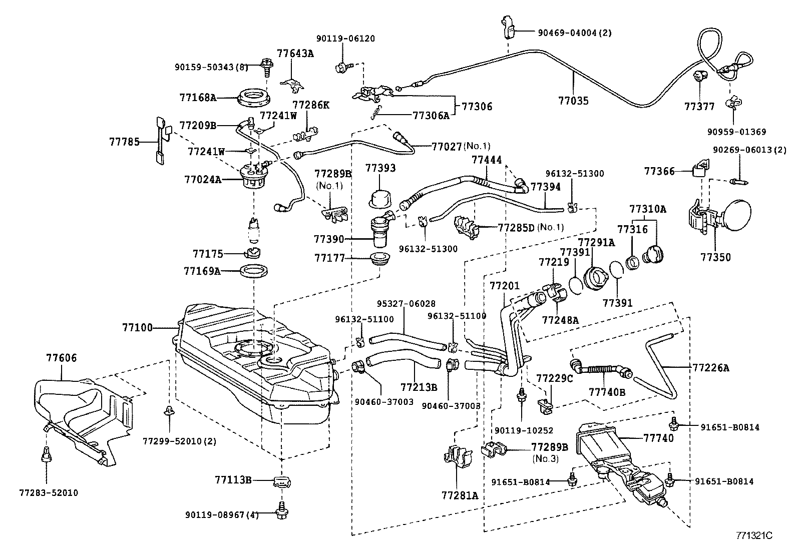 Toyota 77306-13030 LEVER SUB-ASSY, FUEL LID LOCK OPEN