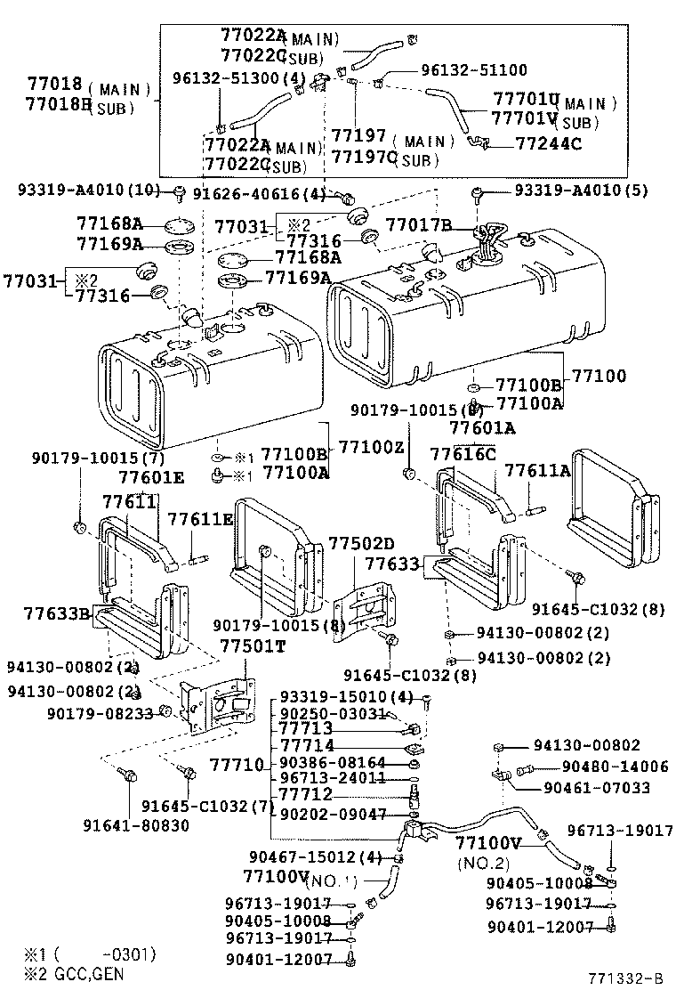 77001-37510 TANK SUB-ASSY, FUEL SUB product image