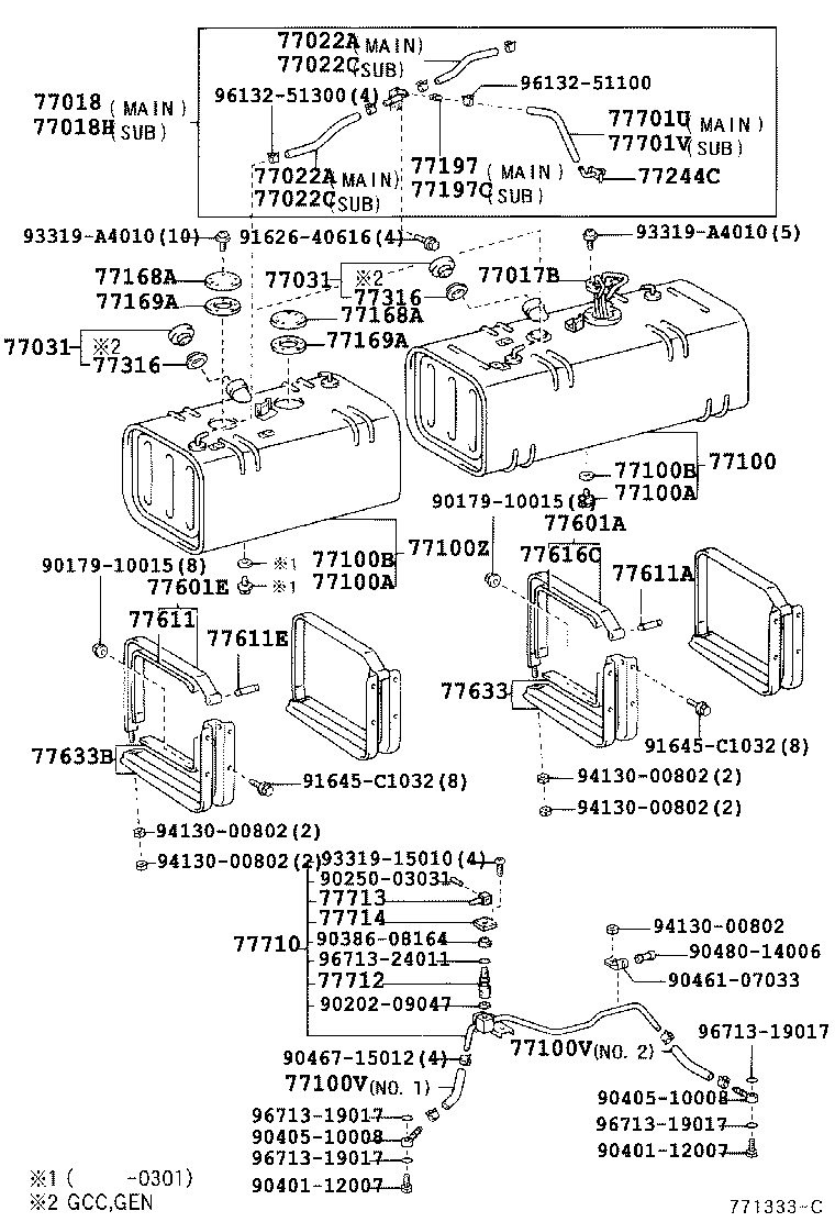 77001-37510 TANK SUB-ASSY, FUEL SUB product image