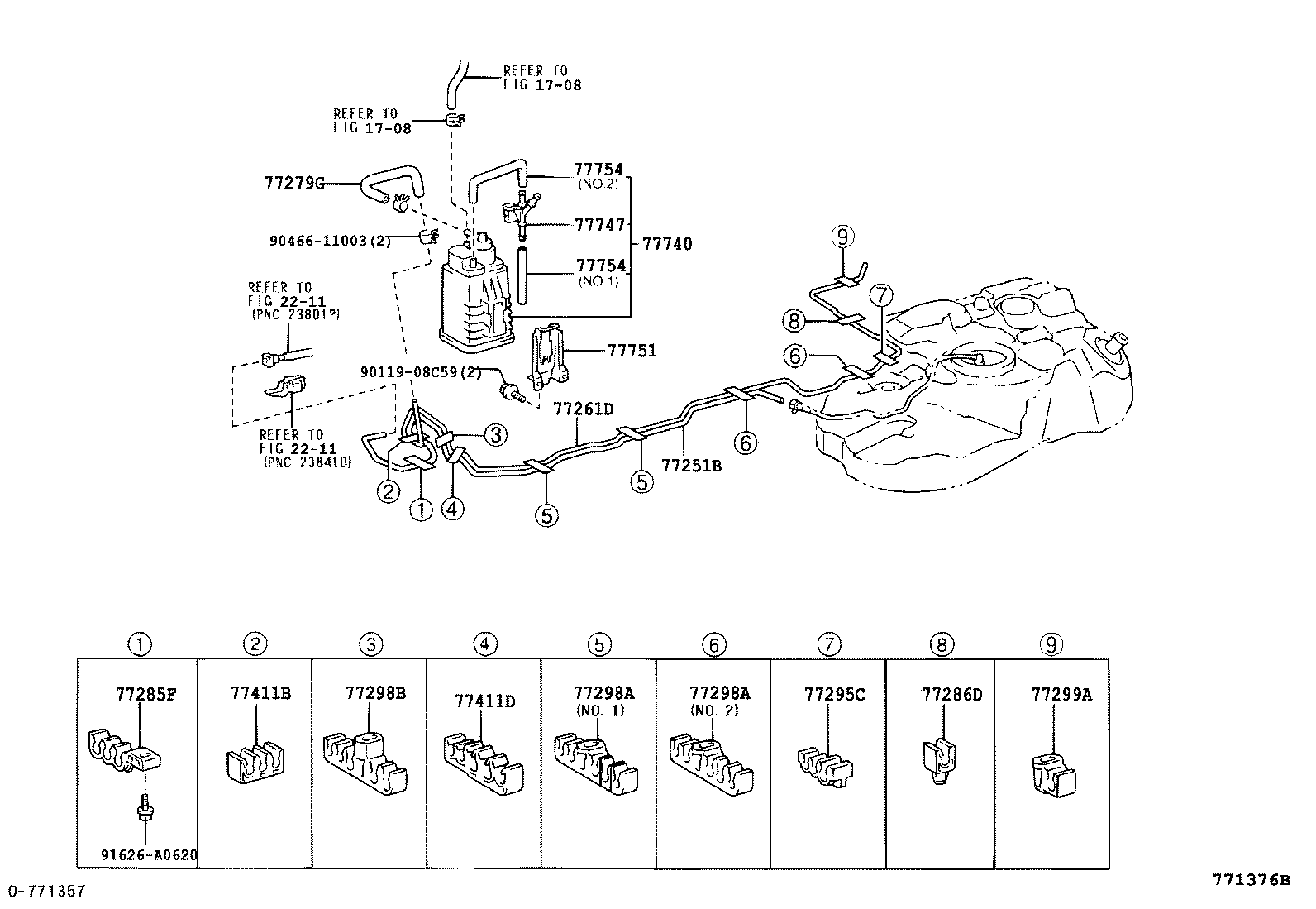 77035-48050 CABLE SUB-ASSY, FUEL LID LOCK CONTROL product image