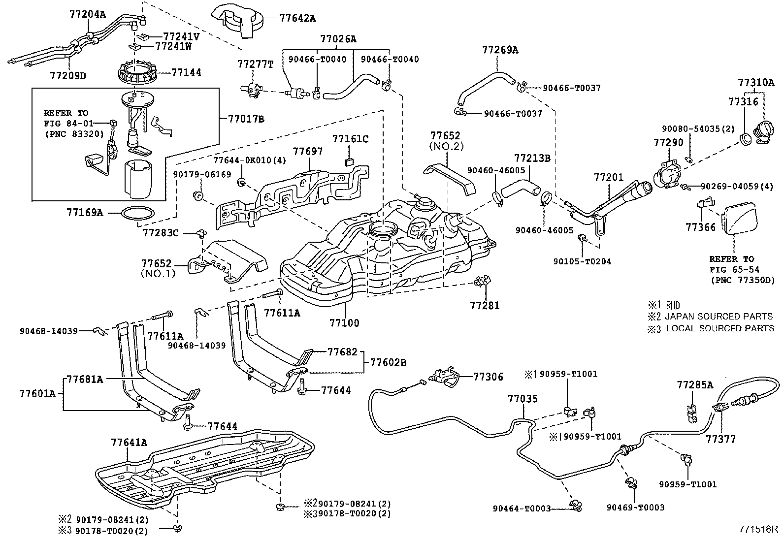 Toyota 77001-0K020 TANK ASSY, FUEL