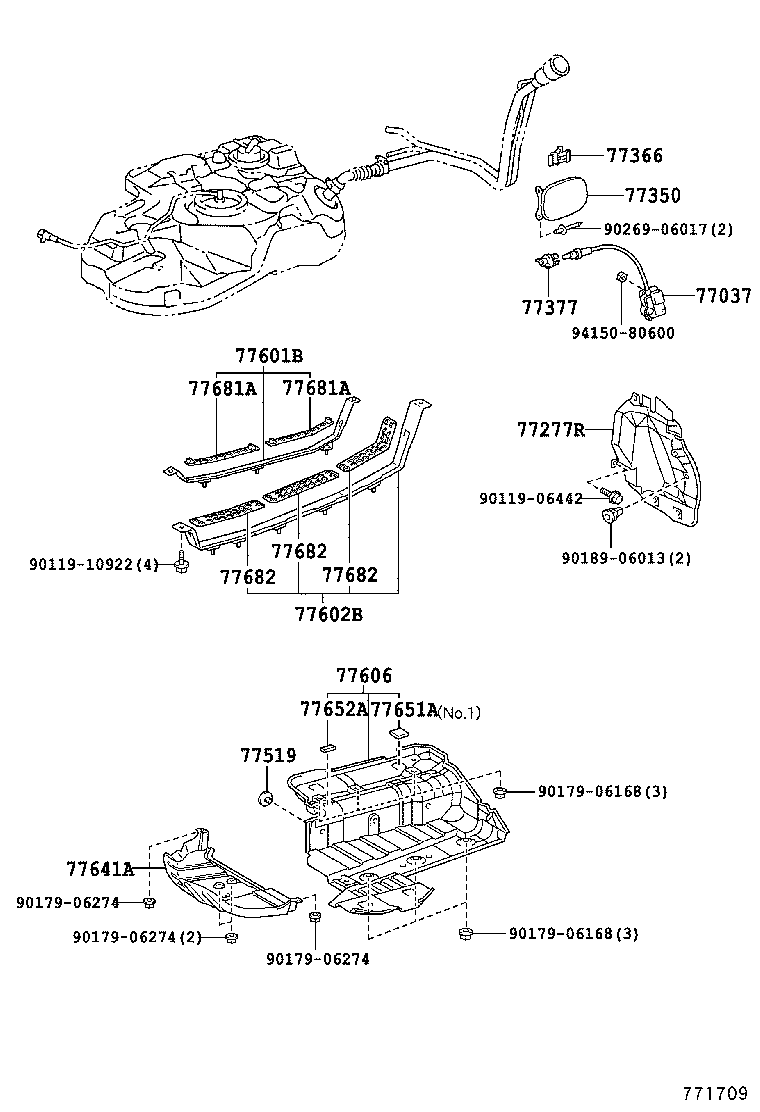 77169-48030 GASKET, FUEL SUCTION TUBE SET product image