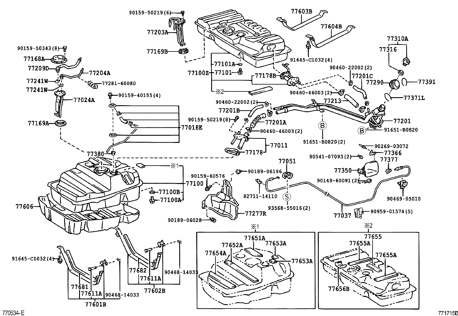 77001-60461 TANK SUB-ASSY, FUEL SUB product image