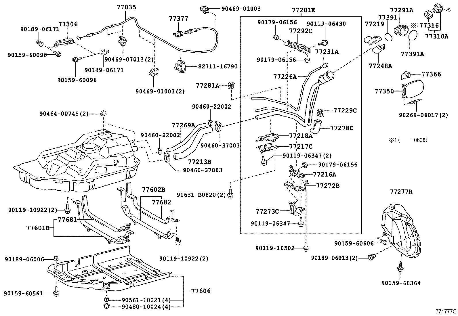 77219-33030 COVER, FUEL TANK FILLER PIPE product image