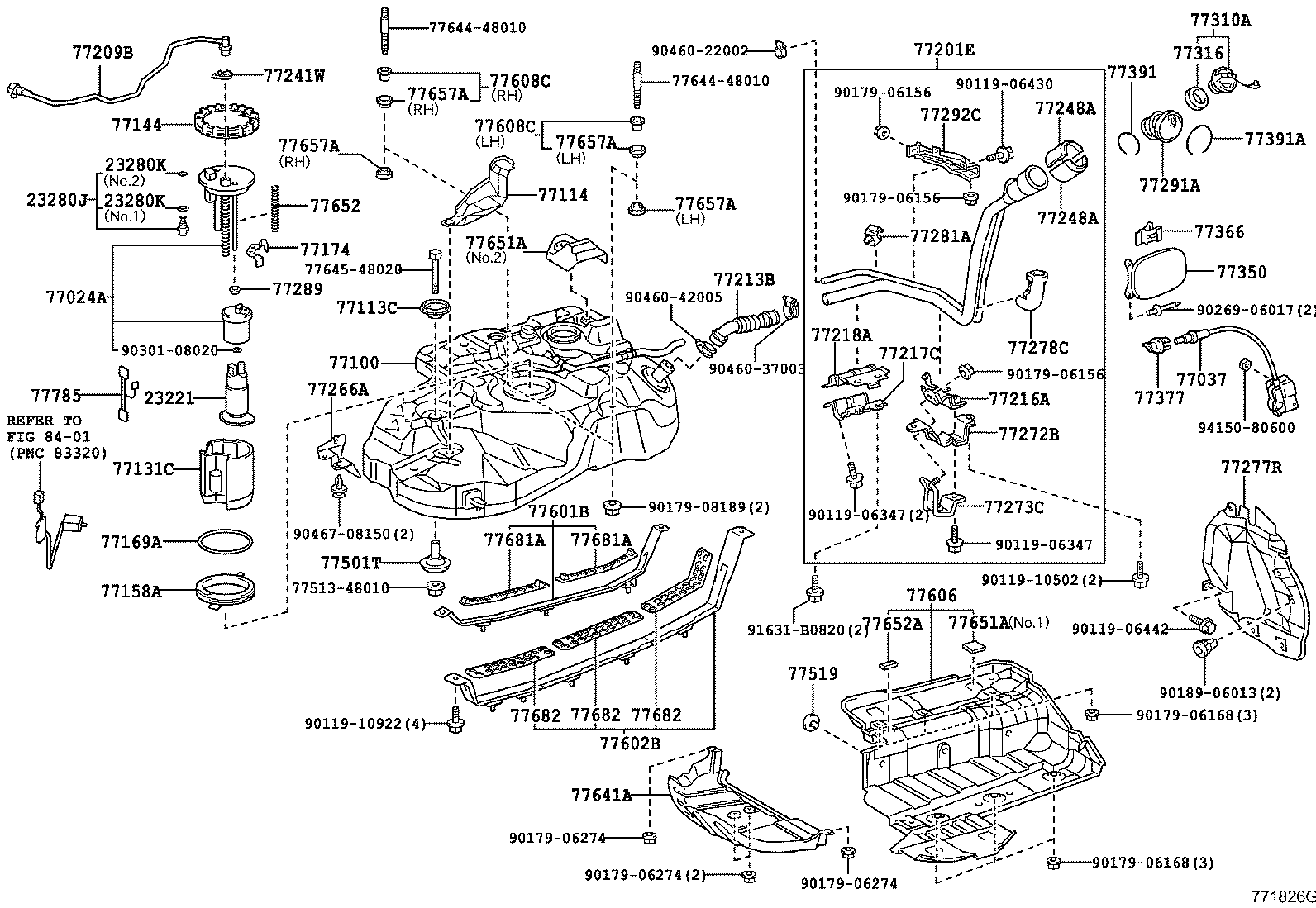 77030-48010 LOCK SUB-ASSY, FUEL FILLER OPENING LID product image