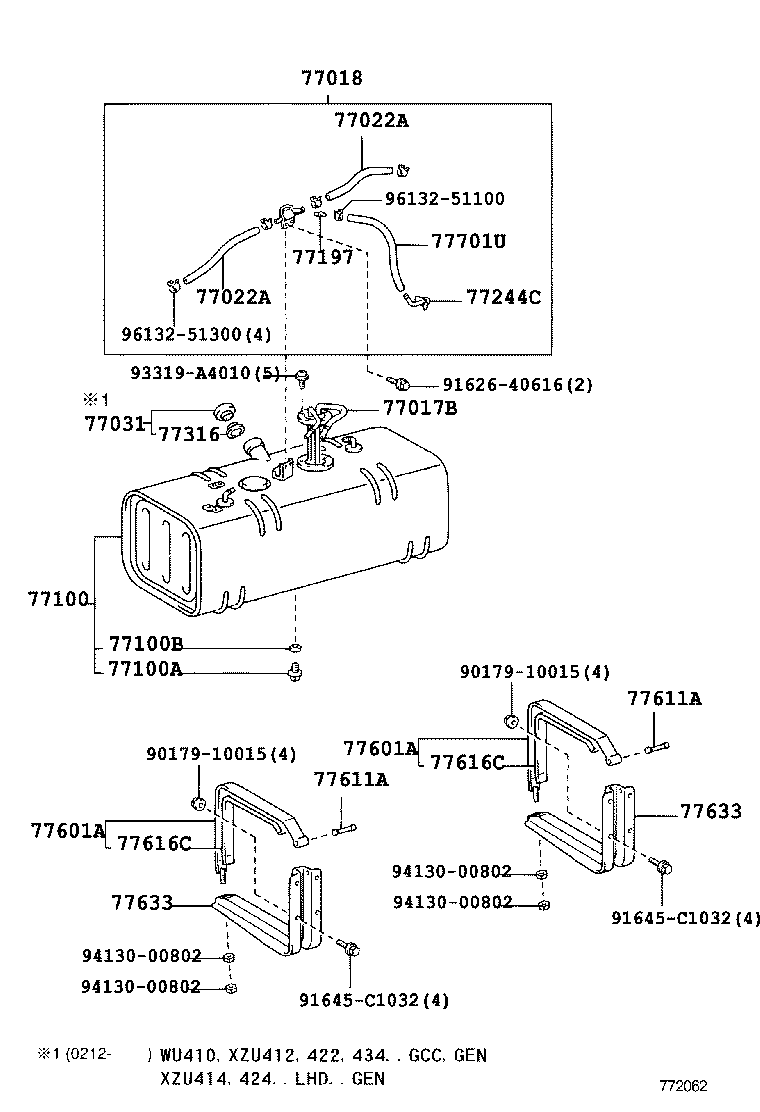 77001-37510 TANK SUB-ASSY, FUEL SUB product image