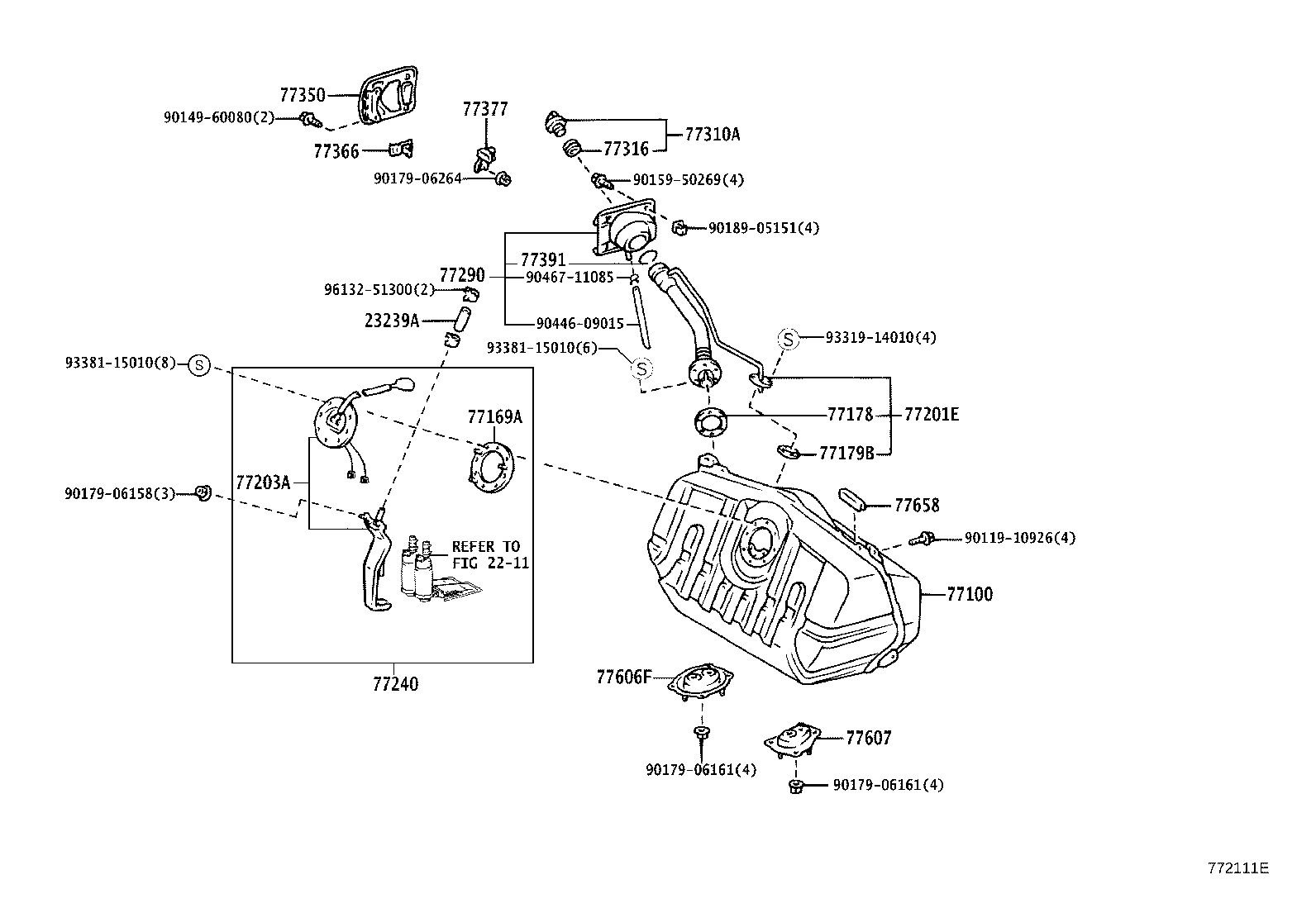 77360-40010 SPRING, FUEL FILLER OPENING LID HINGE product image