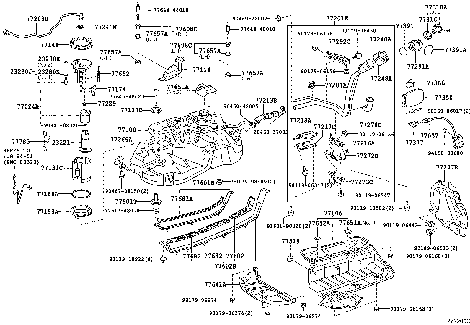 77030-48010 LOCK SUB-ASSY, FUEL FILLER OPENING LID product image