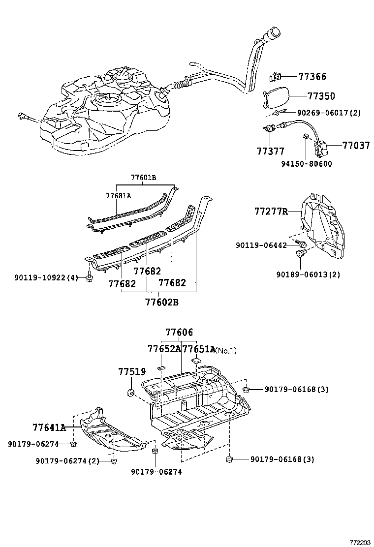 77169-48030 GASKET, FUEL SUCTION TUBE SET product image