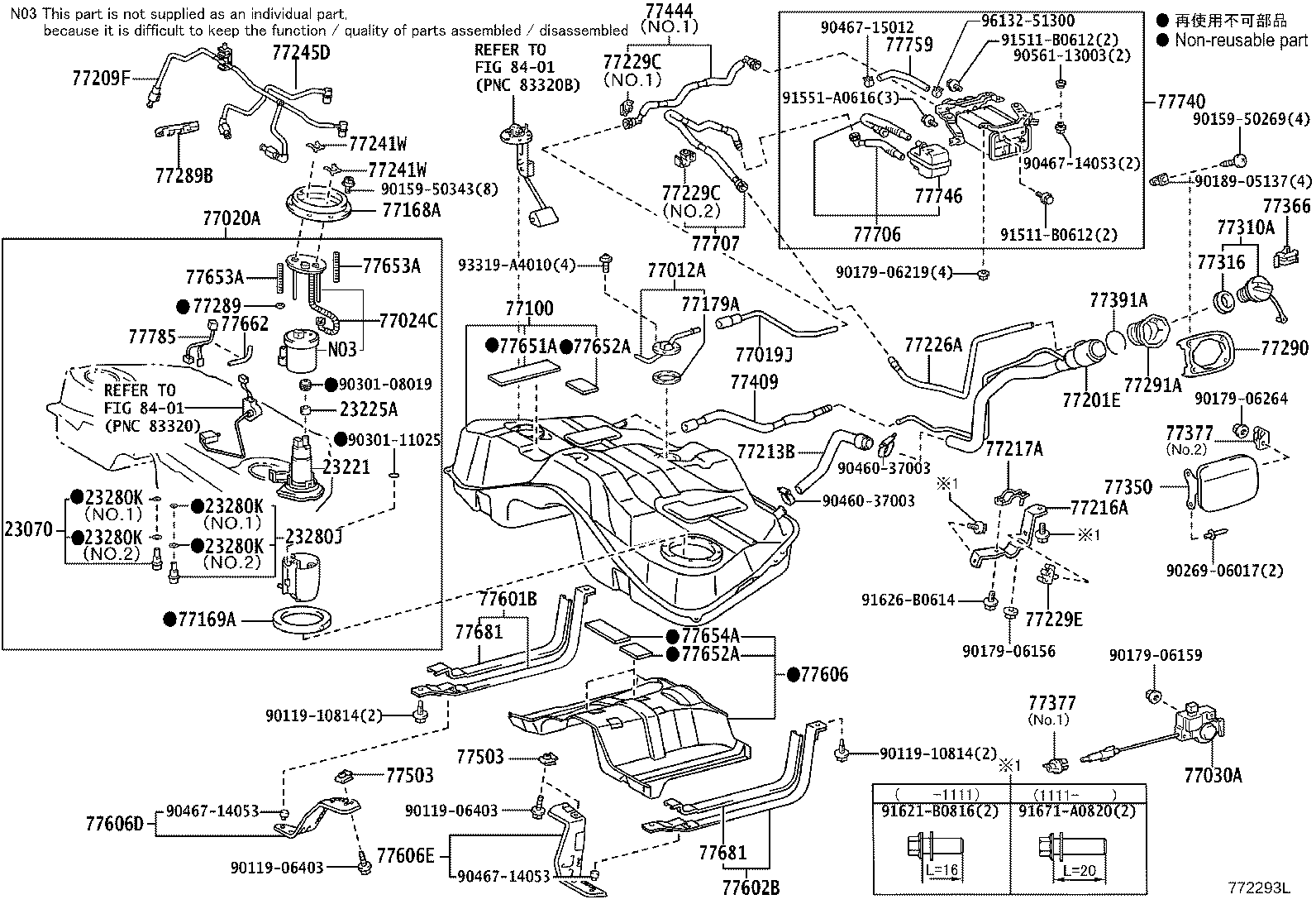 Toyota 77001-53130 TANK ASSY, FUEL