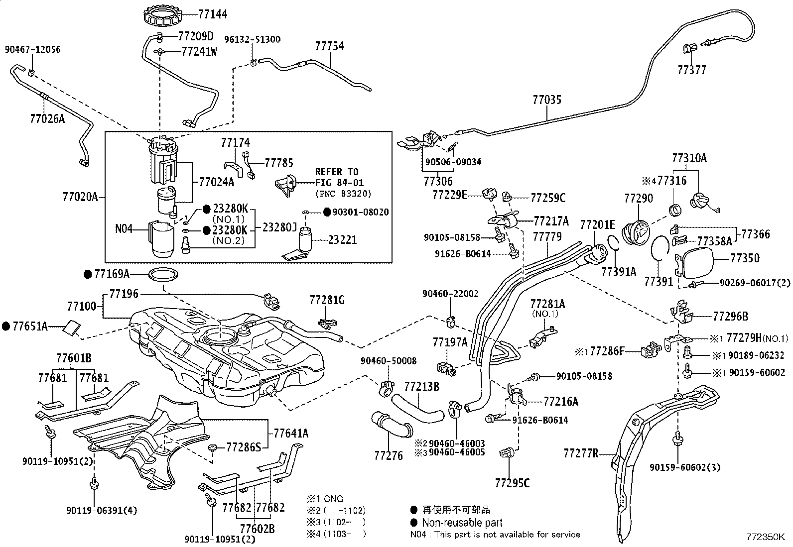 Toyota 77100-02A00 TANK ASSY, FUEL