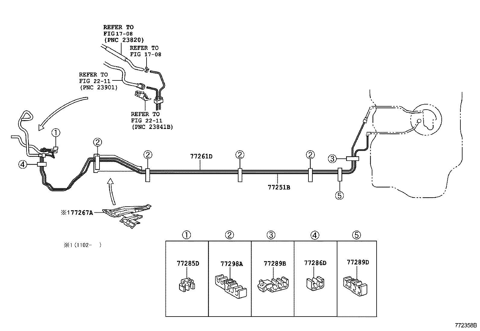 77035-0D170 CABLE SUB-ASSY, FUEL LID LOCK CONTROL product image