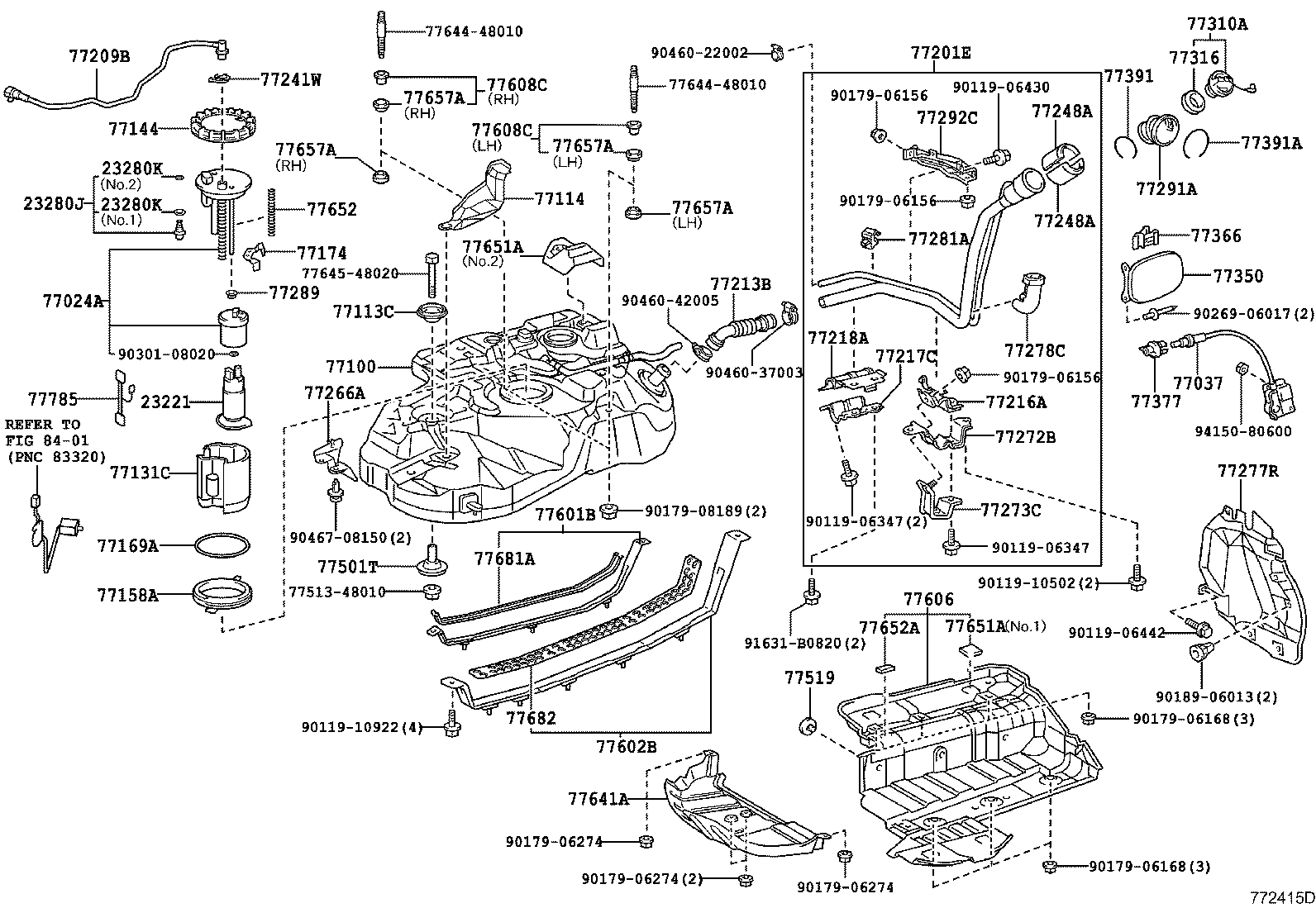 77030-48010 LOCK SUB-ASSY, FUEL FILLER OPENING LID product image