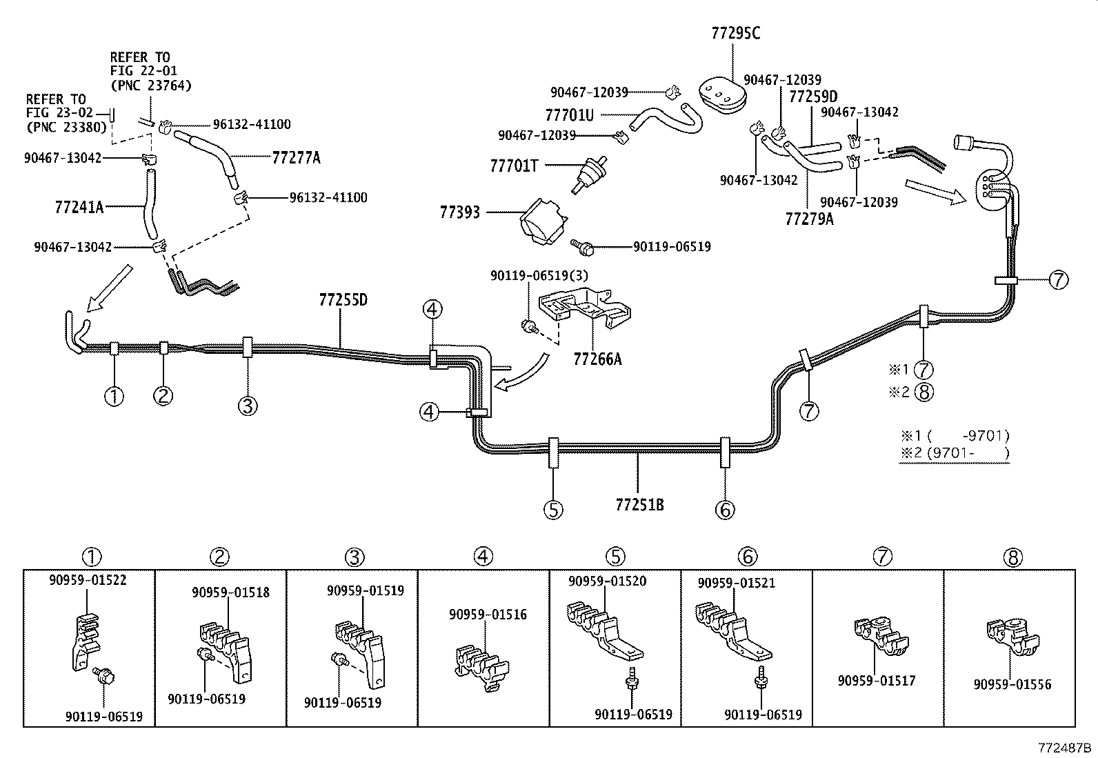 23239-74830 HOSE, FUEL, NO.1(FOR RETURN TUBE, NO.1) product image