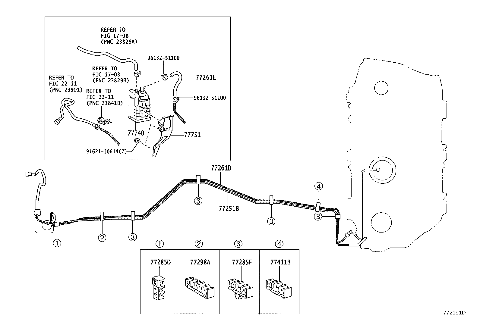 77216-28280 SUPPORT, FUEL TANK FILLER PIPE, NO.2 product image
