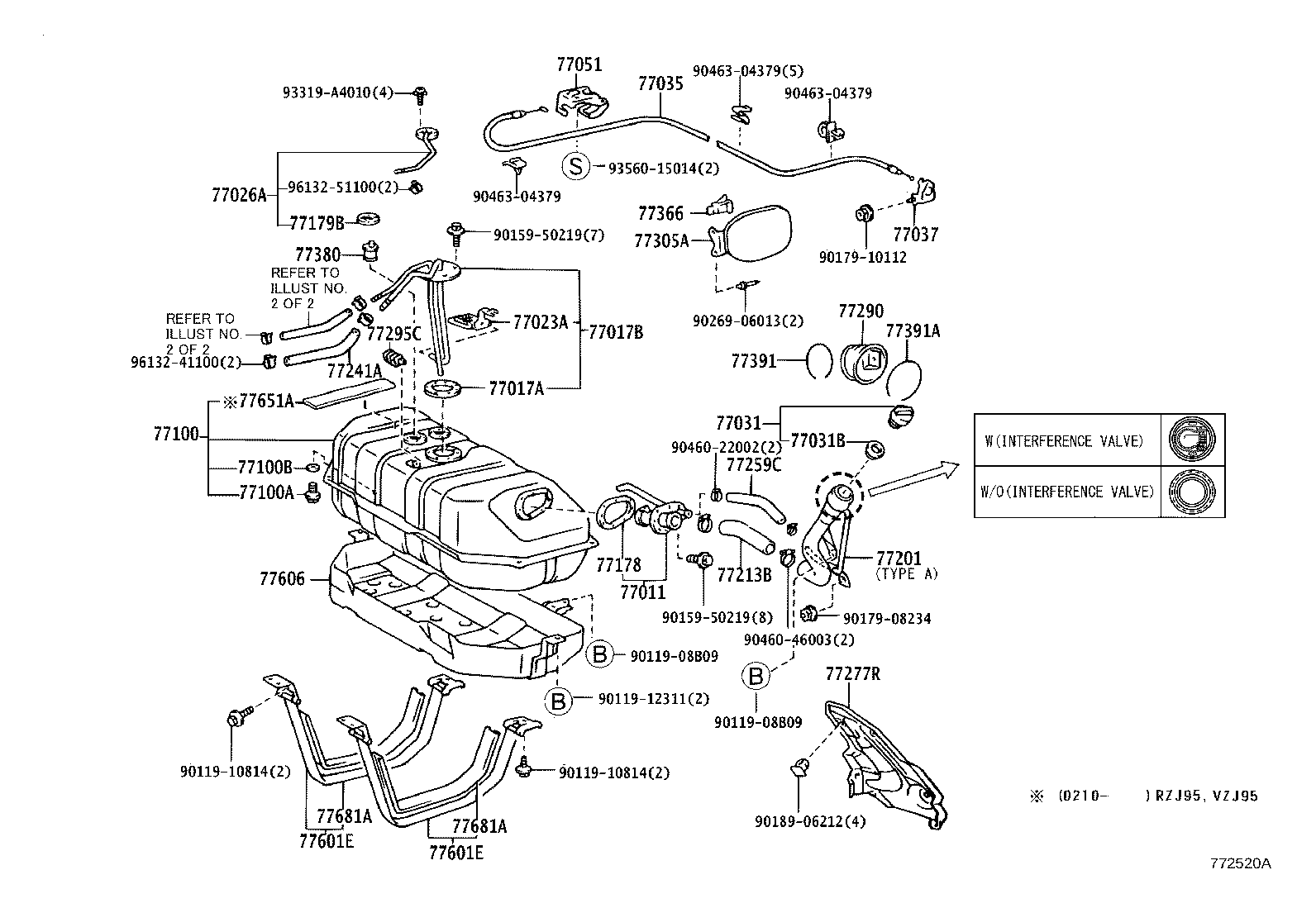 77209-60090 TUBE SUB-ASSY, FUEL TANK MAIN product image