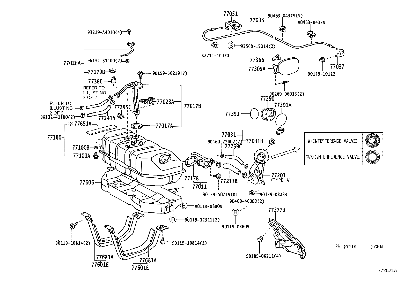 77209-60090 TUBE SUB-ASSY, FUEL TANK MAIN product image