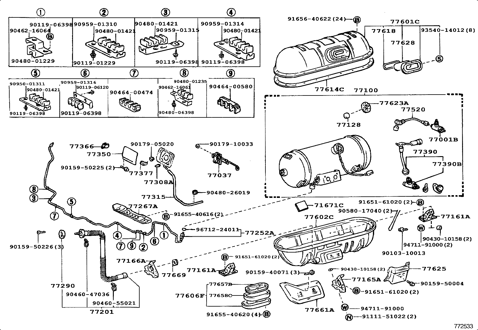 77017-30160 TUBE SUB-ASSY, FUEL AND EVAPORATION VENT product image