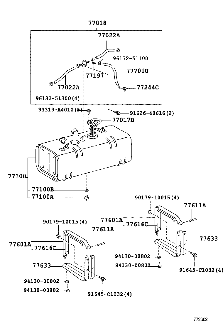77001-37510 TANK SUB-ASSY, FUEL SUB product image