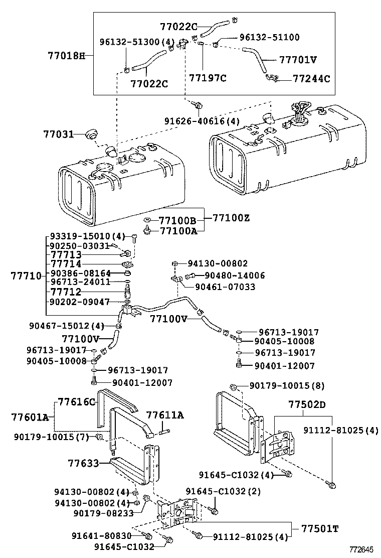 77001-37510 TANK SUB-ASSY, FUEL SUB product image