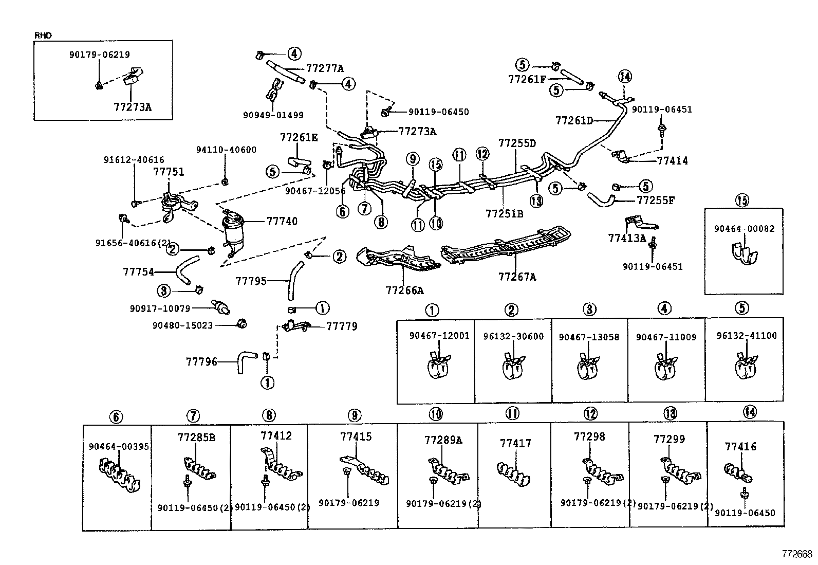 77035-33030 CABLE SUB-ASSY, FUEL LID LOCK CONTROL product image