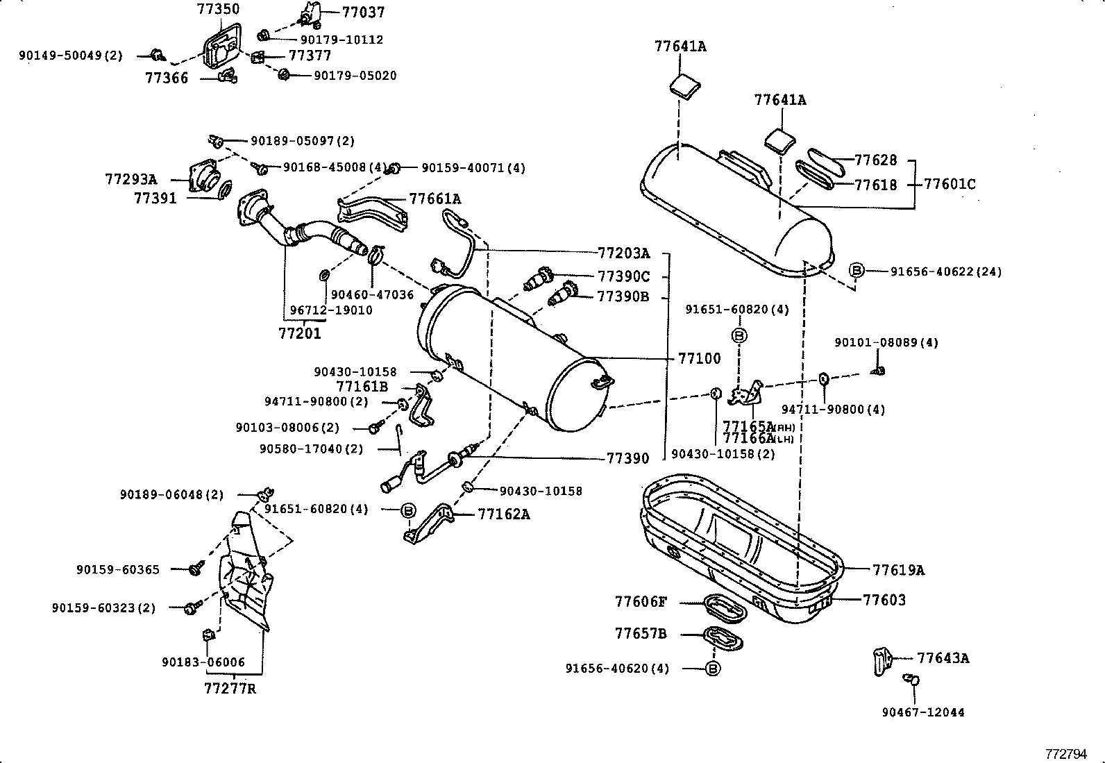 77360-91601 SPRING, FUEL FILLER OPENING LID HINGE product image