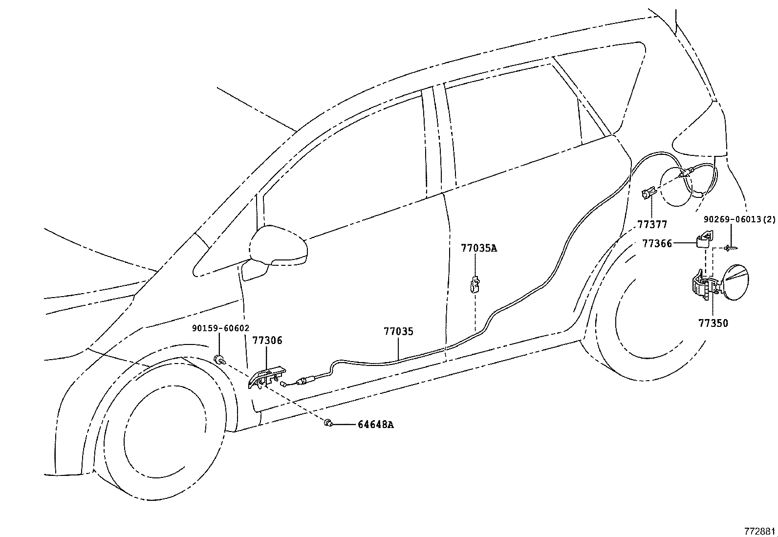 77252-52050 TUBE, FUEL MAIN, REAR product image