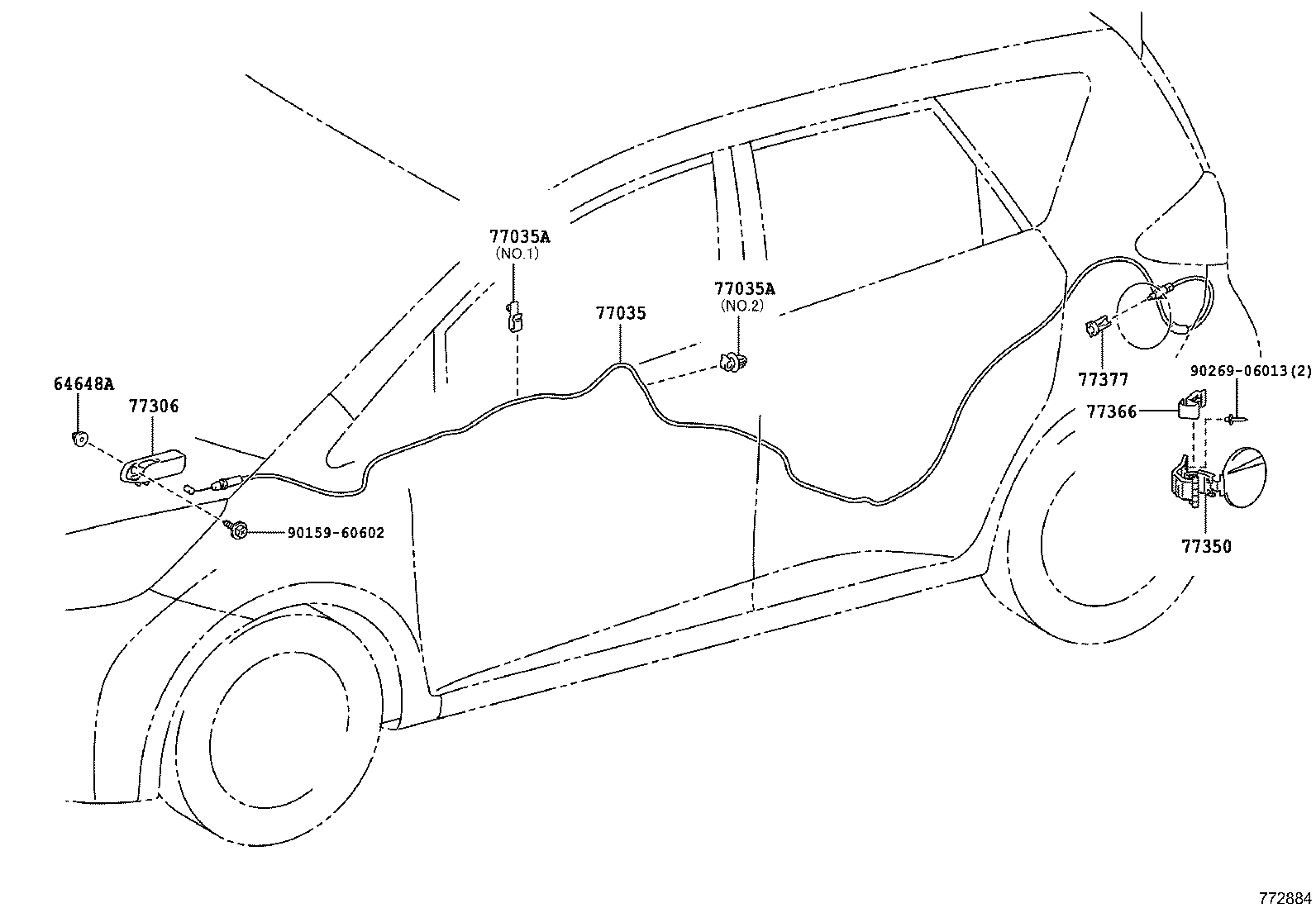 77252-52050 TUBE, FUEL MAIN, REAR product image