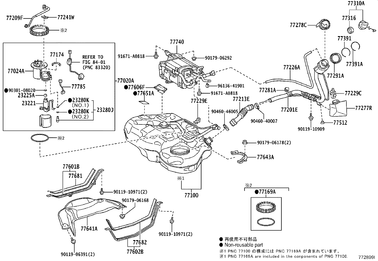 Toyota 77001-76040 TANK ASSY, FUEL