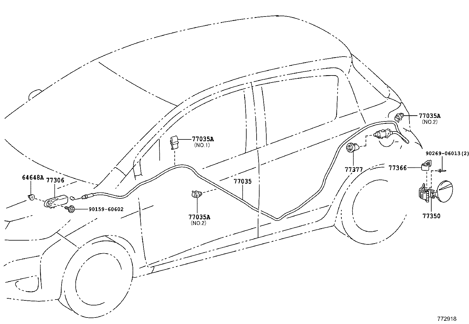 77169-52030 GASKET, FUEL SUCTION TUBE SET product image