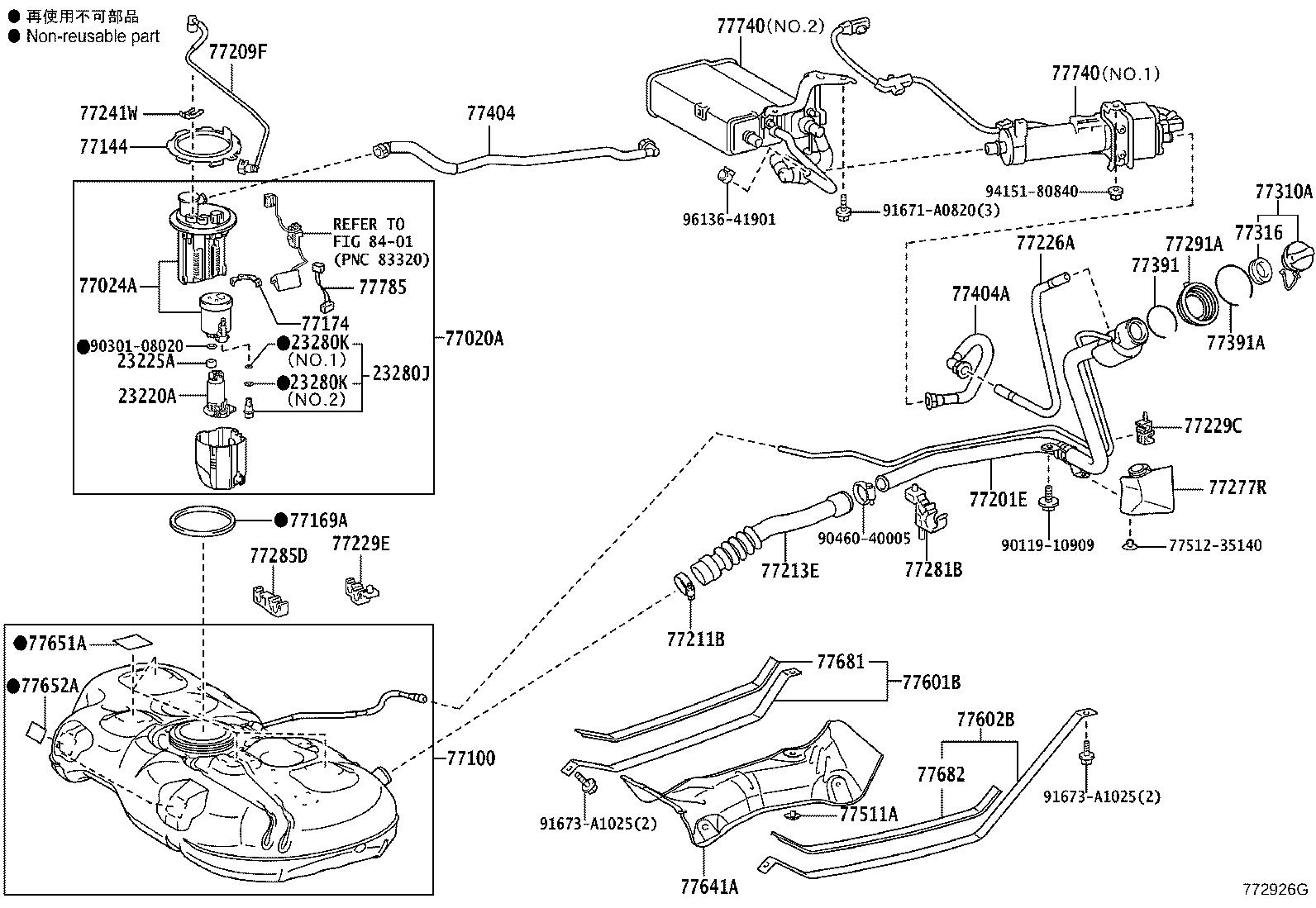 Toyota 77001-47160 TANK ASSY, FUEL