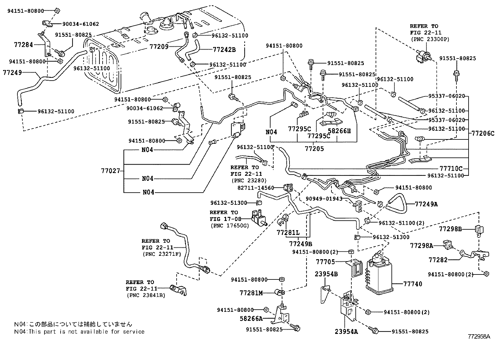 77259-37710 HOSE, FUEL, NO.2 (FOR MAIN TUBE, NO.2) product image