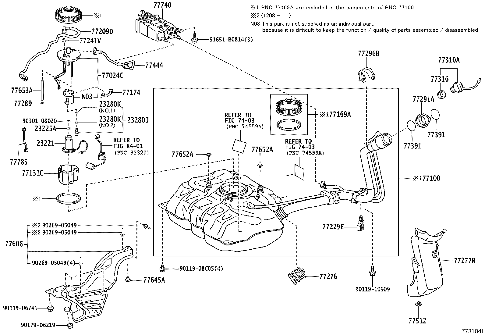 Toyota 77001-52450 TANK ASSY, FUEL