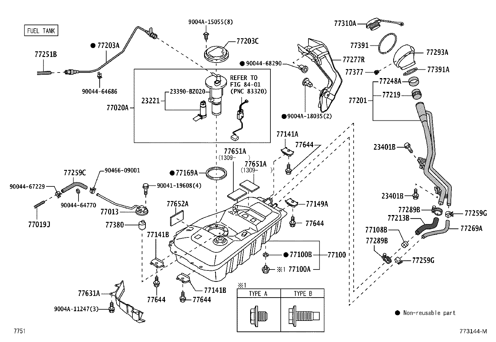 Toyota 77001-BZ270 TANK ASSY, FUEL
