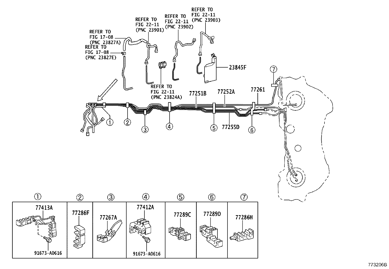 77285-50090 CLAMP, FUEL TUBE, NO.1 product image