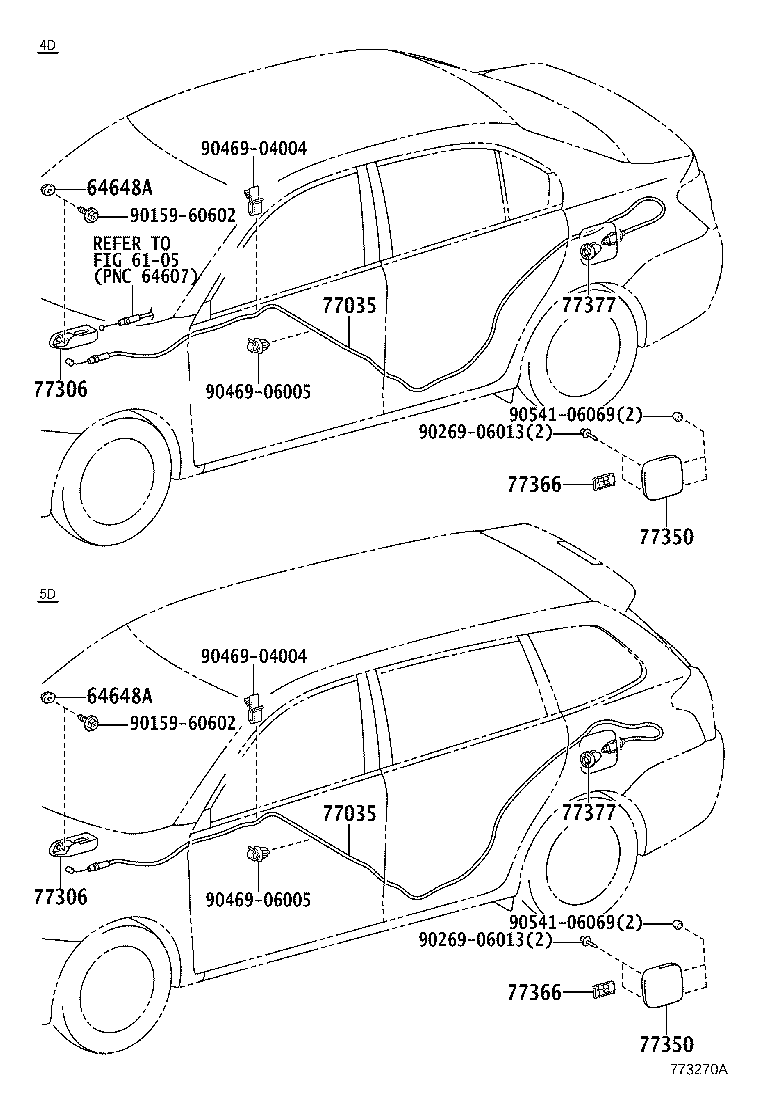 77035-12600 CABLE SUB-ASSY, FUEL LID LOCK CONTROL product image
